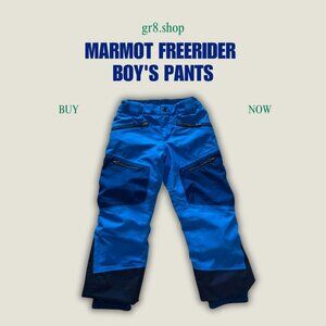 Marmot Freerider Boys Insulated Waterproof Ski Pants Blue/Black Size S